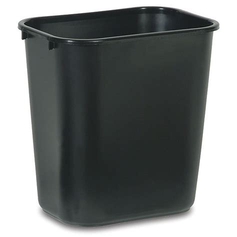 Rubbermaid Commercial 295600BK 28 Qt Deskside Plastic Wastebasket Black