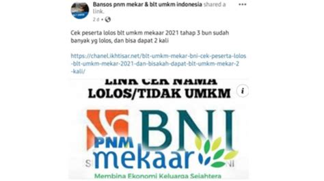 Cek Fakta Benarkah Bantuan Umkm Tahap Sebesar Rp Juta