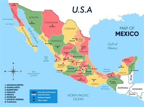 Flat Mexico Map Template Design 20919371 Vector Art at Vecteezy