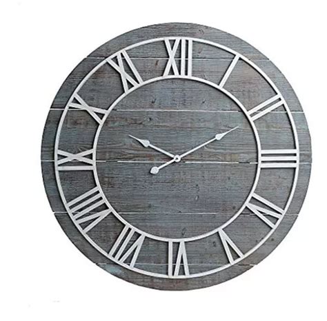 Reloj De Pared Rustico De 360 En Madera De Color Gris Sin Ma MercadoLibre