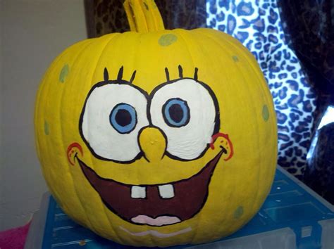 Spongebob pumpkin | Pumpkin projects, Painted pumpkins, Halloween house ...