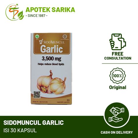 Jual Sidomuncul Garlic 3500 Mg Isi 30 Cap Ekstrak Bawang Putih