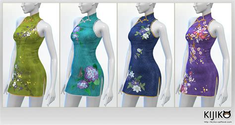 Traditional Chinese Female Cheongsam Dress The Sims 4 SIMS4 Clove