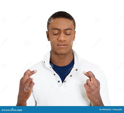 Man Crossing Fingers, Wishing, Hoping For Best Miracle Stock Photo - Image: 49625622