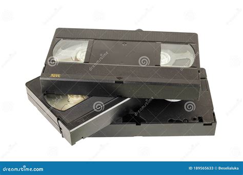 Black Vhs Video Tape Cassettes On White Background Stock Image Image