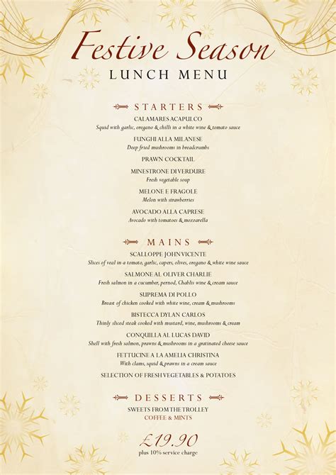 Christmas Luncheon Menu Ideas