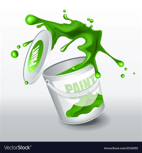 Splash green paint realistic 3d image Royalty Free Vector