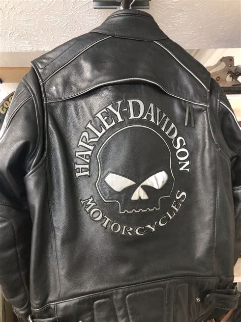 Harley Davidson Willie G Skull Reflective Leather Jac Gem