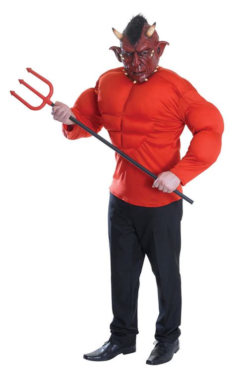 Mens Halloween Devil Costume Gents Halloween Fancy Dress Outfit