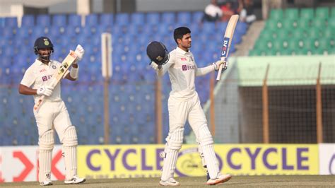 IND Vs BAN 1st Test Shubman Gill Pujara Score Centuries To Set Target