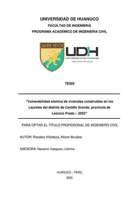 Vulnerabilidad sísmica de viviendas construidas en los Laureles del