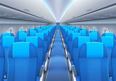 Plane or airplane cabin interior with seats 23556743 Vector Art at Vecteezy