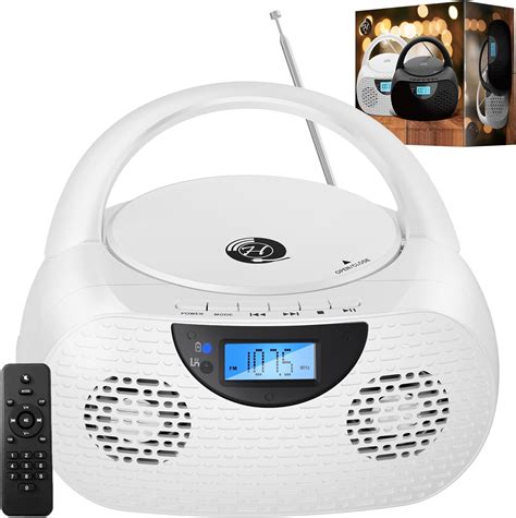 Hernido Portable Cd Player Bluetooth Cd Boombox With Fm Radio Remote