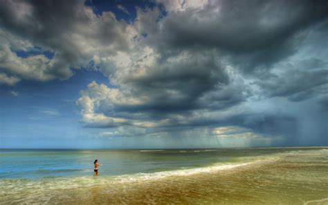 Wallpaper Sunlight Landscape Sea Shore Sky Beach Calm Storm