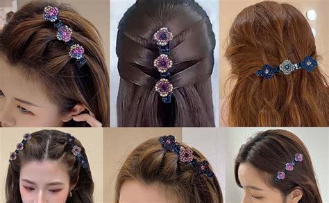 4pcs Three Flower Side Hair Clips Morease Styling Sectioning Hair Clips Satin Fabric Hair