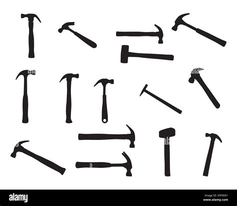 Hammer Silhouettes, Hammer silhouette set, Hammer SVG, Hammer tools ...