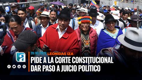 Leonidas Iza pide a la Corte Constitucional dar paso al juicio político