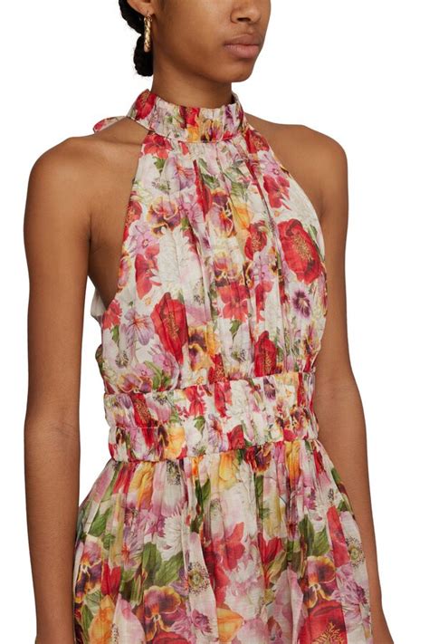 Zimmermann Wonderland Midi Dress Elka Poppy Ivory Print Editorialist