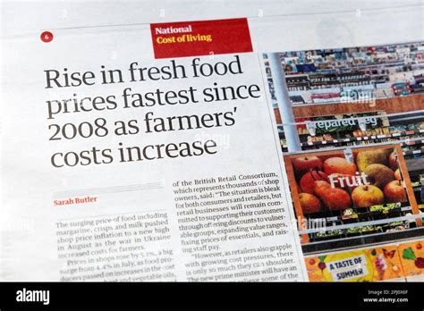 Rise In Fresh Food Prices Fastest Since 2008 As Farmers Costs