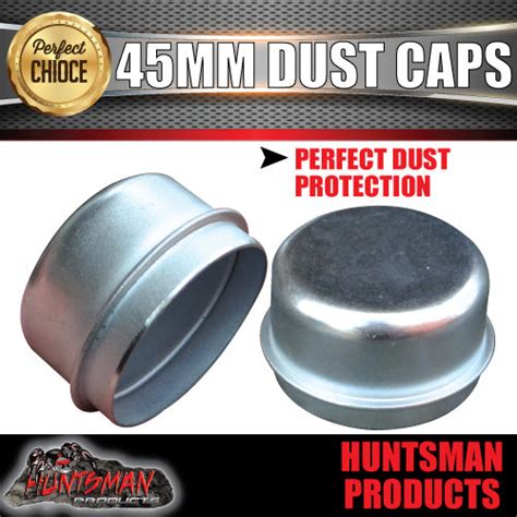 2x Steel 45mm Standard Trailer Hub Dust Caps Caravan Camper Boat