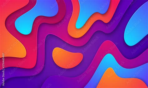 Wavy colorful background with 3D style. Modern liquid background ...