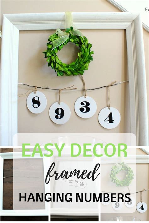 Easy Decor White Frame Hanging Numbers Farmhouse 40