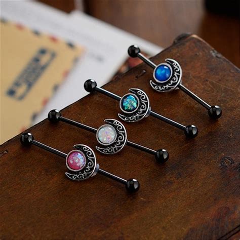 Industrial Barbell With Chains Industrial Piercing Jewelry Etsy