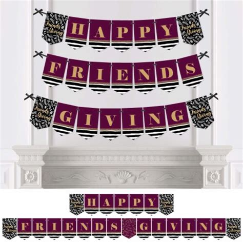 Big Dot Of Happiness Elegant Thankful For Friends Bunting Banner Decor