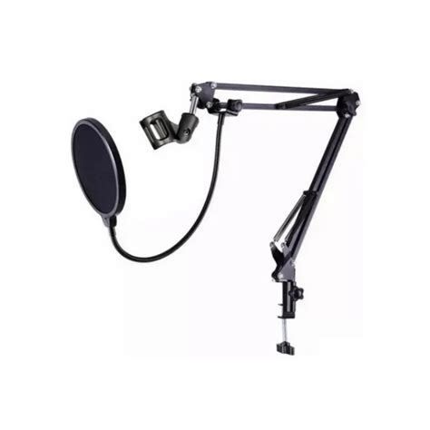 Kit Pop Filter Grande Bra O Suporte Articulado Mesa Microfone