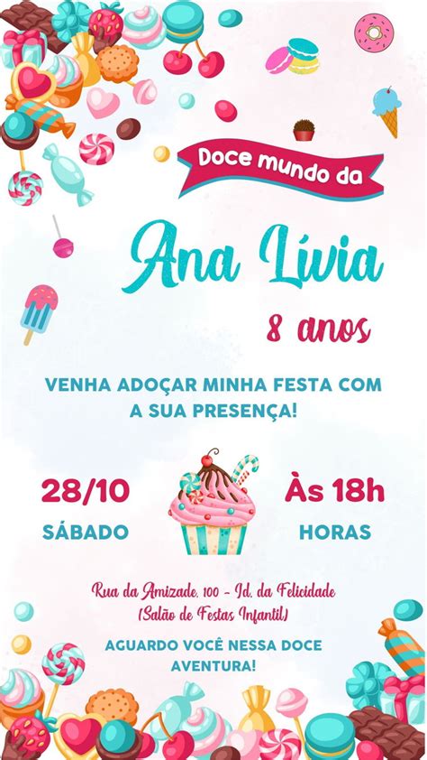 Convite Digital Doceria Confeitaria Mundo Doce Elo