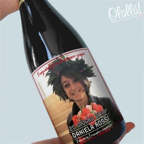 Bottiglia Personalizzata con Foto e Dedica Idea Regalo Laurea Olallà