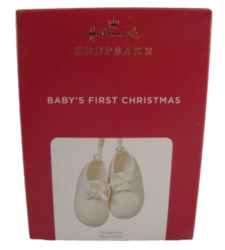 2021 Hallmark Babys First Christmas Porcelain Booties Shoes Ornament