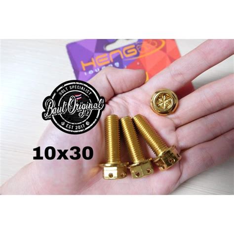 Jual Baut Probolt 10x30 Flower Gold Drat 14 Panjang 3cm Original Heng