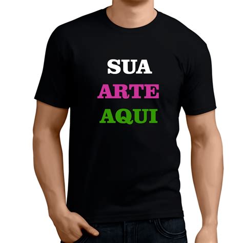 Camisa Camiseta Preta Personalizada Fotos Frases Logo Desenhos