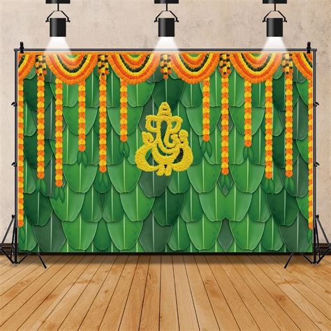 Amazon Leowefowa 7x5ft Vinyl Indian Pooja Backdrop For Photography