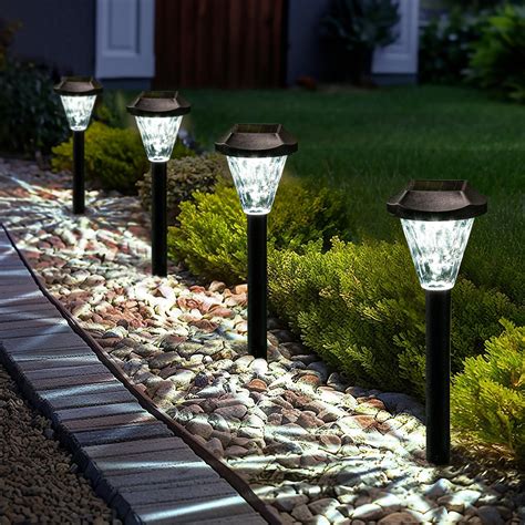 GIGALUMI 8 Pack Solar Lights Outdoor Waterproof New Upgraded Solar