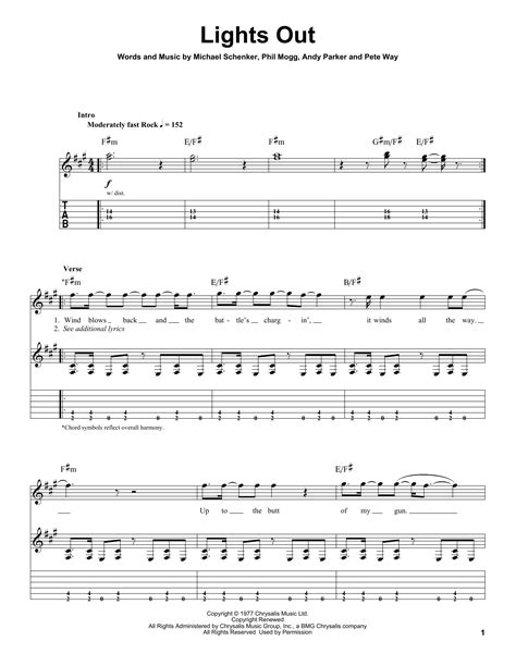 Lights Out Sheet Music Direct