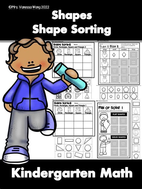 Math Worksheets 2d And 3d Shapes Activities And Worksheets For Kindergarten Shape Sorting Etsy