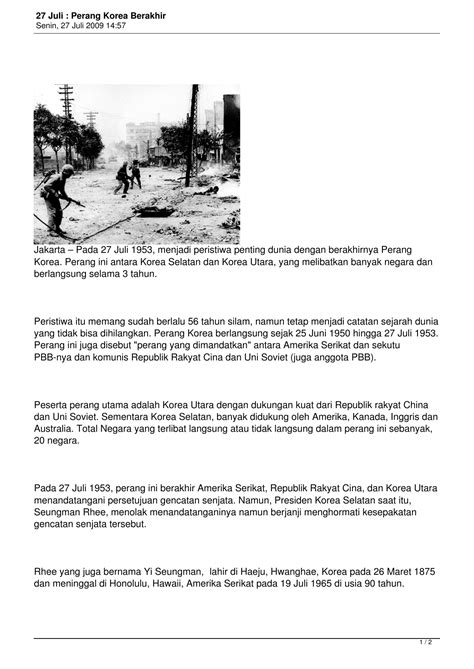 Sejarah Perang Korea Utara Dan Selatan Seputar Sejarah