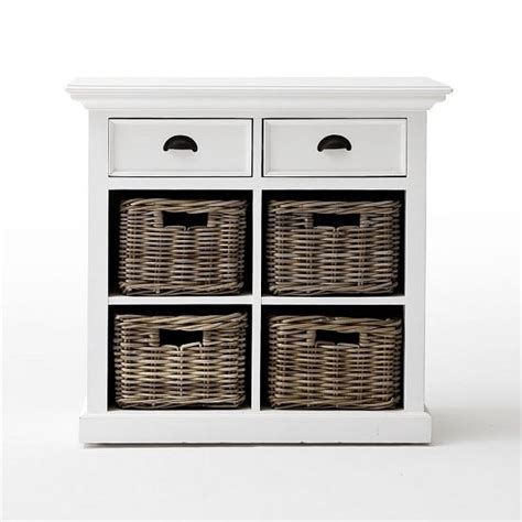 Allthorp Solid Wood Compact Sideboard In White With Drawers