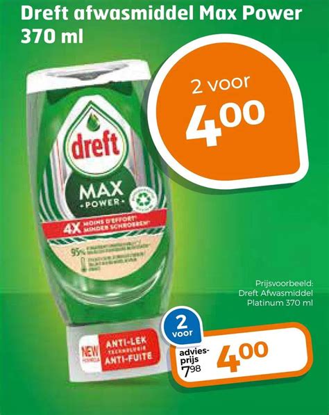 Dreft Afwasmiddel Max Power Ml Aanbieding Bij Trekpleister