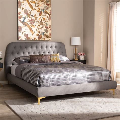 Glam Light Gray Upholstered Full Bed Brayden Rc Willey Upholstered Full Bed Upholstered