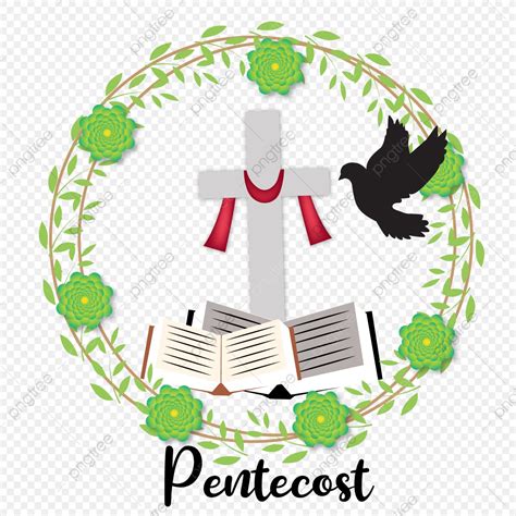 Flowers Bible Pentecost Bible Clipart Cross Christianity PNG And