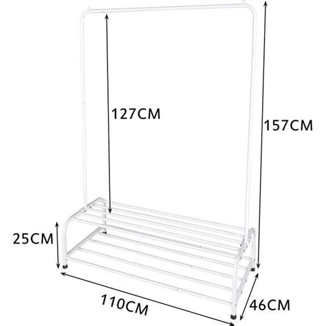 Jurmerry Portant Penderie V Tements Tringle Meuble M Tal Porte