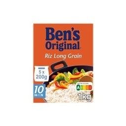 Riz long grain 10 min BEN S ORIGINAL la boite de 1 kg à Prix