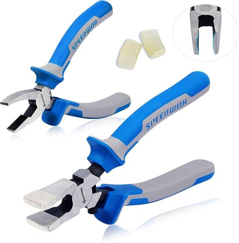 Glarks 4pcs Heavy Duty Glass Running Pliers Tools Set Breaker Grozer