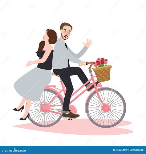 Couple Riding Bike Bicycle Romance Beautiful Dating Laughing Happiness