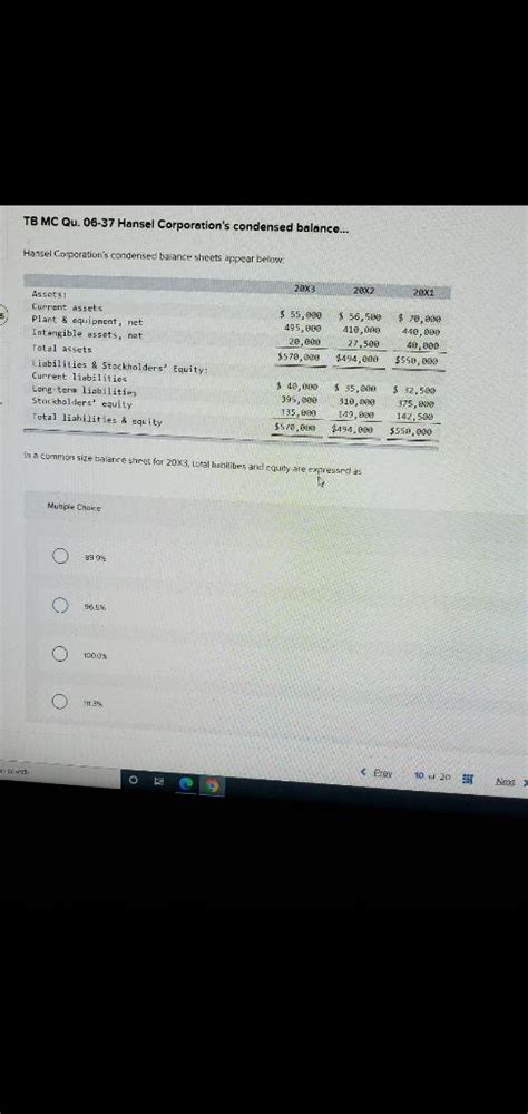 Solved Tb Mc Qu Hansel Corporation S Condens