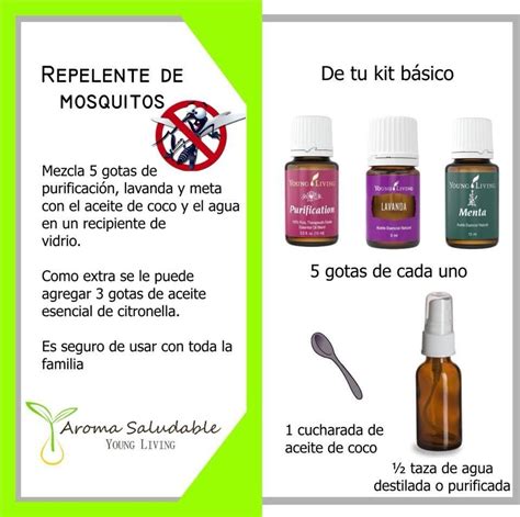 Repelente de mosquitos con kit básico Recetas de aceites esenciales