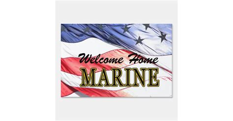 Welcome Home Marine Lawn Sign